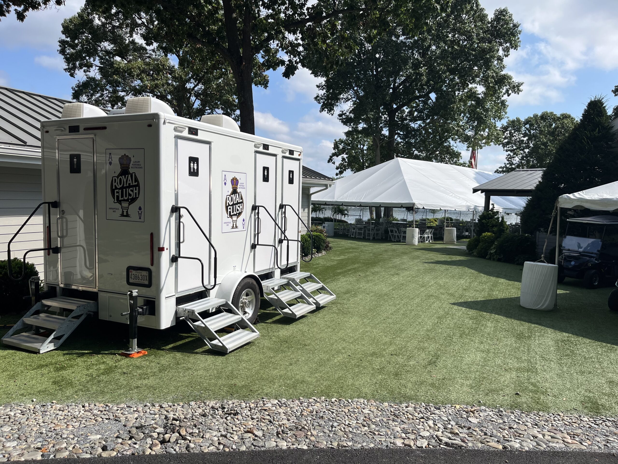 Party portable bathroom rental near me in Maryland for graduation event