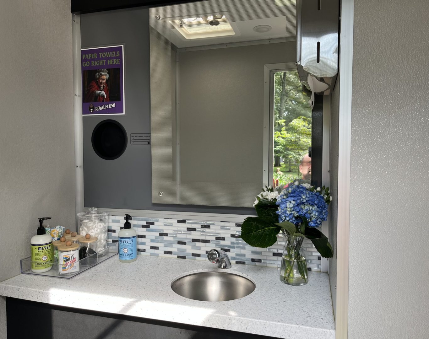 4-stall luxury trailer near me in Maryland for festival restroom setup