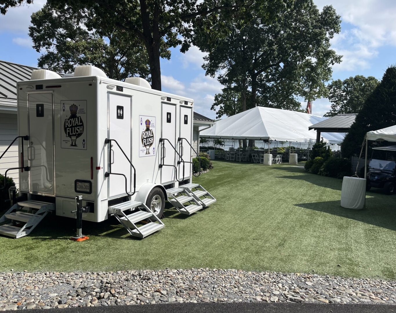 Luxury porta potty rental in Davidsonville, MD for estate wedding