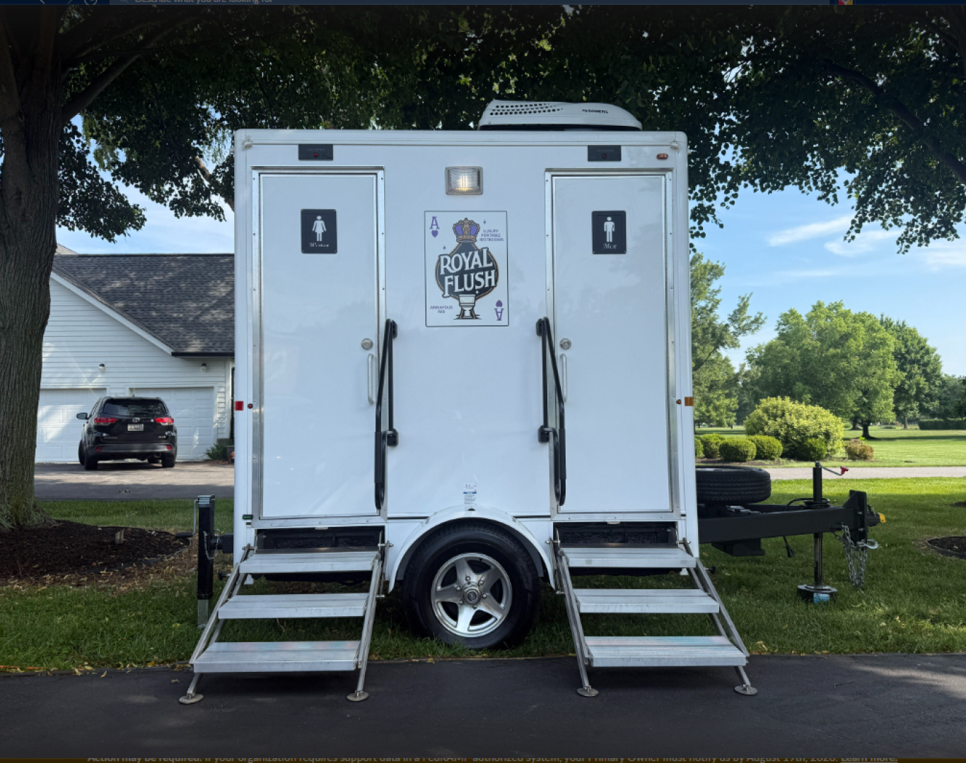 Luxury porta potty rental in Edgewater, MD for waterfront wedding