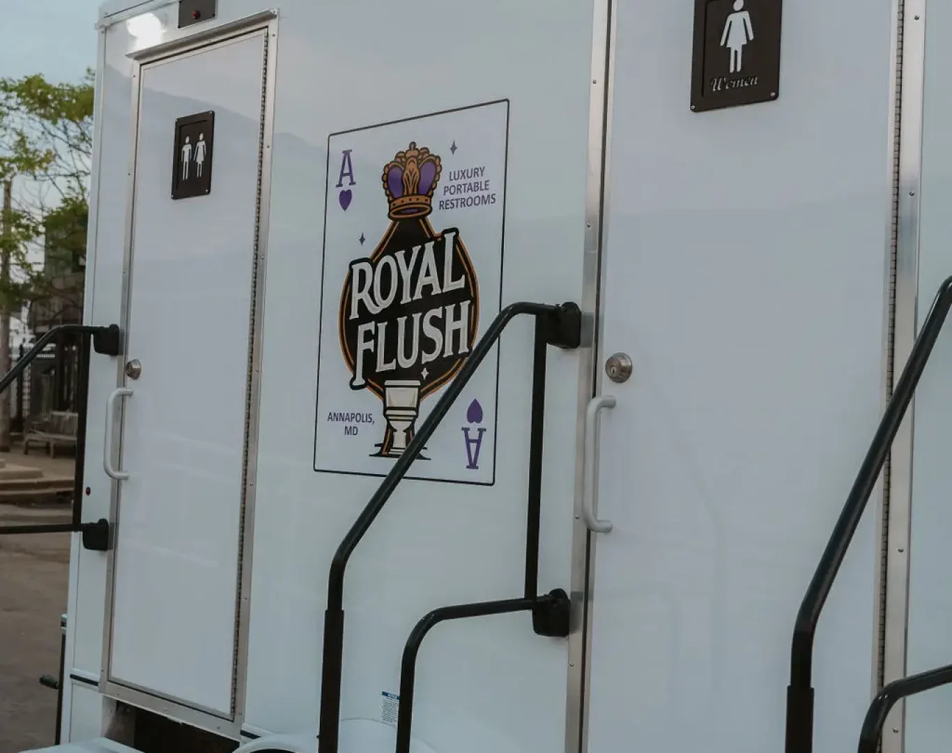 Luxury porta potty rental near me in Crownsville, MD for estate event