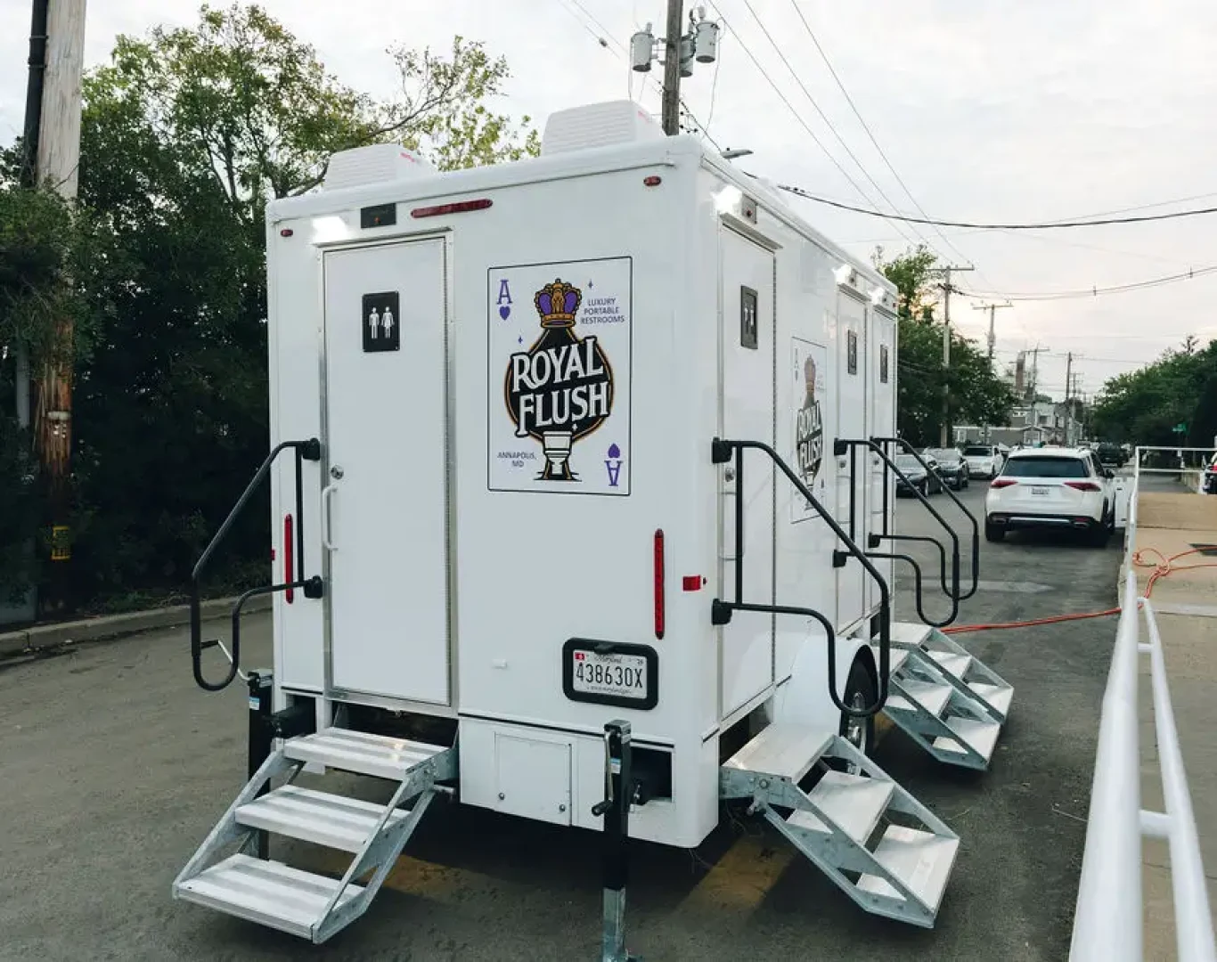 Portable bathroom rental in Arnold, MD for waterfront gathering